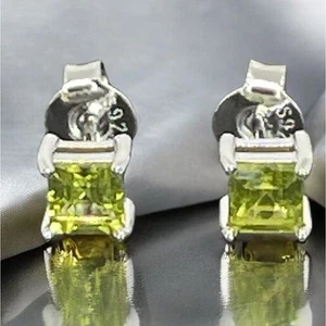LUXY Gems Natural Green Peridot Sterling Silver Earrings (.69 ct.) Luxury Trendy - Picture 1 of 13