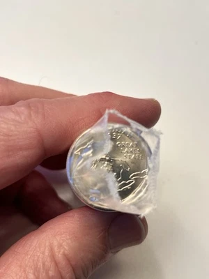 Roll 2004-P Michigan Quarters Bank Wrapped Roll - See Description - Image 1 of 4