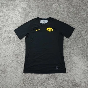 Iowa Shirt Mens Medium Nike Pro Combat Team Issued Swoosh Caitlin Clark Black - Picture 1 of 11