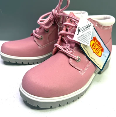 ~Talla 5.5~ Botines Route 66 Mujer Rosa Gamuza con Borde Blanco **Leer** Foto 1 de 4
