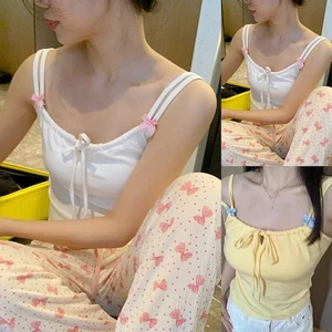Double Shoulder Strap Women Vest Tank Top with Chest Pads for Casual Looks - Picture 1 of 43