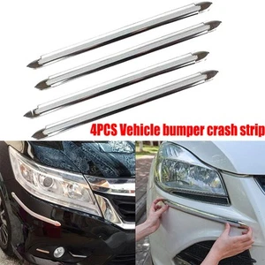 4x Car Accessories Car Rear Front Bumper Chrome Corner Protector Guard Strips - Picture 1 of 12