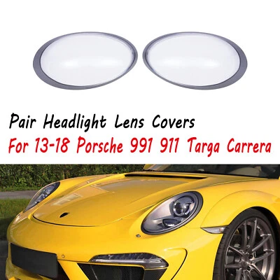 For Porsche 991911 Targa/Carrera 2013-2018 Pair Headlight Lens Cover Left+Right Foto 1 de 4