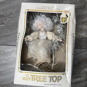 1983 Kurt Adler Porzellan Fee Engel beleuchtet Baumspitze funktioniert - Bild 1 von 10