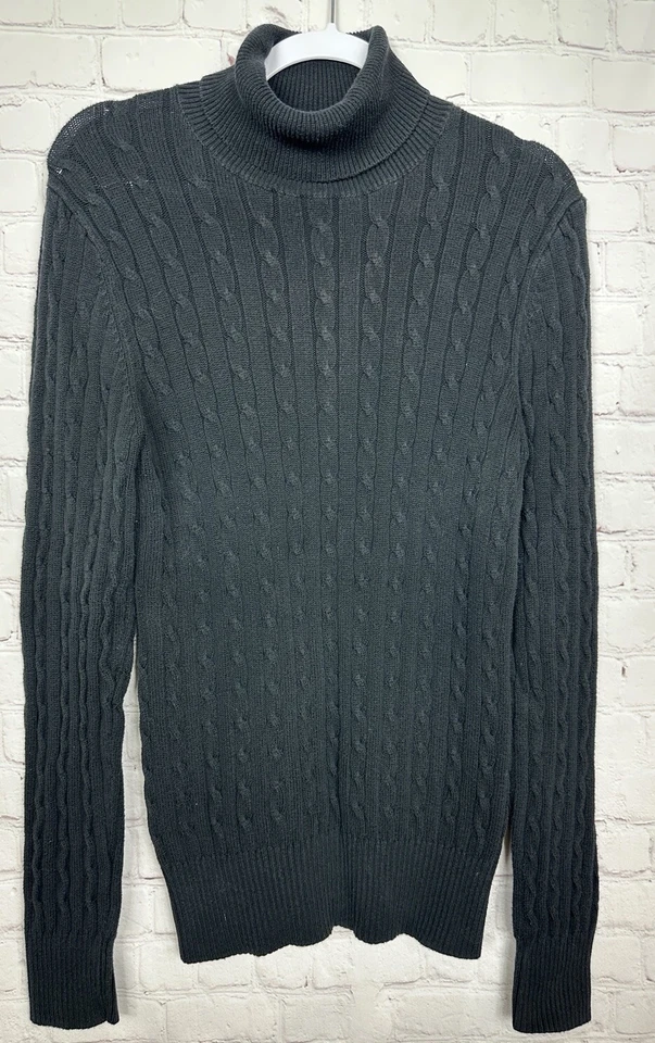 Gap Maternity Women’s Turtleneck Cable Knit Long Sleeve Sweater black sz L - Image 1 of 4