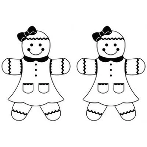Gingerbread Girl 10 pcs 1.5 Inch Black Fused Glass Decals - Picture 1 of 1