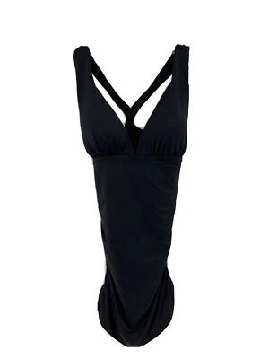 Ralph Lauren Plus Black Tummy Control Halter One Piece Swimdress 18W Slimming - Image 1 of 4