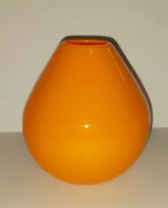 Crate and Barrel 4.5" Tangerine Glass Tandle Vase - Picture 1 of 4