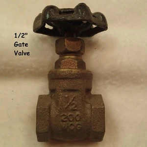 [Qty. of 1] Brass 1/2" IP Gate valve use with galvanized pipe - Picture 1 of 1