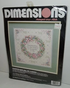 Dimensions Grandchildren Are Like Flowers Cross Stitch Stamped Kit #3117 - Picture 1 of 3