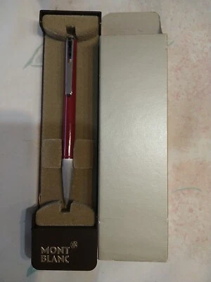 CANETA ESFEROGRÁFICA MONTBLANC 780 GENUÍNA RESINA VERMELHA E PRATA METAL ALEMANHA  - Imagem 1 de 4