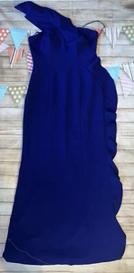 VINCE CAMUTO SZ 4 ROYAL BLUE ONE SHOULDER LONG DRESS - Picture 1 of 3