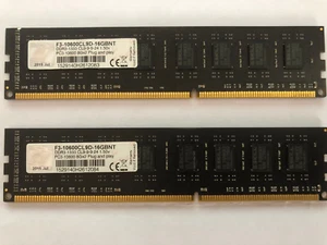 2X8GB PC3-10600u DDR3-1333MHz 2Rx8 Non-ECC G.Skill F3-10600CL9D-16GBNT - Picture 1 of 3