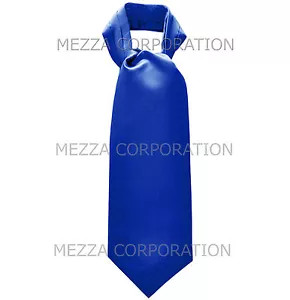 New Vesuvio Napoli Men's Polyester Ascot Cravat Necktie Wedding formal Solid  - Picture 1 of 2