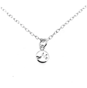 Letter M Initial Necklace Tiny 6mm Personalised Disc Pendant Sterling Silver - Picture 1 of 4
