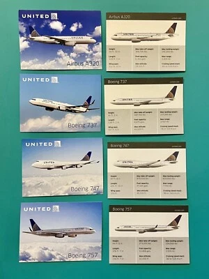 7 UNITED AIRLINES FLEET COLLECTORS CARDS INCLUDING THE 747 - Image 1 of 2