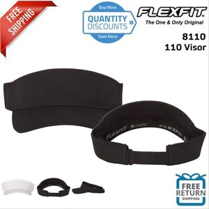 Flexfit Mens 110 Visor Hat Golf 8110 Moisture-Management Pre Curved Visor