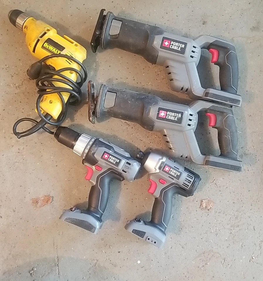 Porter Cable PC1800ID 18 Volt 1/4" Hex Impact Driver Tool And Drill.  Lot Of 5pc - Image 1 of 4