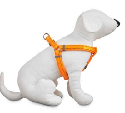 ARNÉS REFLECTANTE PARA PERRO NARANJA MEDIANO CORREA AJUSTABLE HEBILLA A PRESIÓN PECHO 17-28 IN Foto 1 de 4
