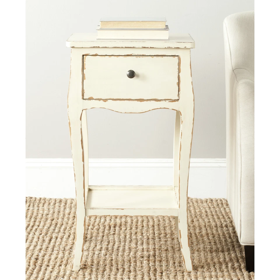 SAFAVIEH Thelma End Table With Storage Drawer | Vintage Cream | Foto 1 de 4