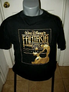 Vintage Fantasia 50th Anniversary Shirt LRG Disney Lic. Gold printed - Picture 1 of 5