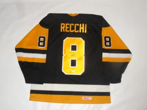 MARK RECCHI SIGNED CCM 1991 STANLEY CUP PITTSBURGH PENGUINS JERSEY JSA COA PROOF - Picture 1 of 3
