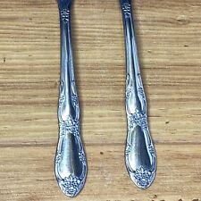 Oneida Wm A Rogers "FENWAY" Stainless 6 " Tea Spoons Lot of 2. Floral handle