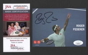 Roger Federer Signed Autograph 4x5.5 Photo Card - Wimbledon Champion w/ JSA COA - Picture 1 of 1