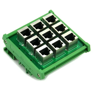 RJ45 8P8C 9-Way Buss Board DIN Rail Mount Interface Module. - Picture 1 of 5