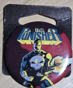 VINTAGE 1980'S MARVEL COMICS THE PUNISHER COLLECTIBLE PIN BUTTON RARE L@@K - Picture 1 of 2