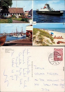 Ansichtskarte Hals (Dänemark) Fährschiff, Haus, Hafen, Strand 1979 - Picture 1 of 3
