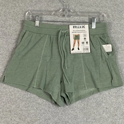 Pantalones Cortos RBX Para Mujer Pequeños Verdes Minerales Bolsillos Lavados Cordón Atletismo Nuevos con Etiquetas Foto 1 de 4