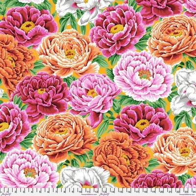 Tibetan Peony, Warm - Kaffe Fassett Collective Quilt Fabric 100% Cotton By Yard - Image 1 of 3