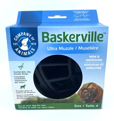 Baskerville Ultra Bozal Talla 4 (3.5" x 12.5") Husky, Dálmata, más - Nuevo Foto 1 de 4