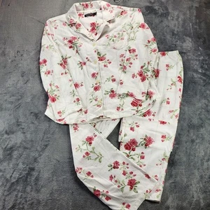 Set pigiama donna Lauren Ralph Lauren avorio floreale bottoni davanti taglia media - Foto 1 di 14