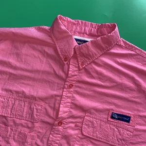 Camicia Tonno Piccante Uomo L Rosa Vestibilità Moderna Manica Corta Ventilata Pesca Bottone Down - Foto 1 di 7