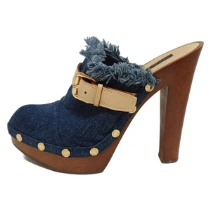 Louis Vuitton Mules Cuero Azul Beige - Imagen 1 de 6