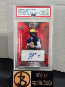 JJ MCCARTHY 2024 Wild Card Metallix WM/FRCTL Red 1/1 Auto RC PSA 10/Auto 10 1032 - Picture 1 of 5