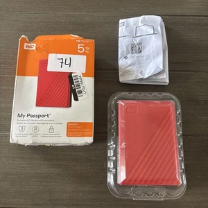 New Western Digital WD Portable My Passport 5TB USB 3.2 HDD WDBPKJ0050BRD - Afbeelding 1 van 3