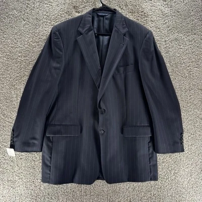 Blazer Burberry masculino 44 longo listras azuis 100% lã casaco esportivo negócios EUA - Imagem 1 de 4