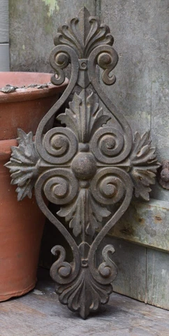 Vintage Garden: Victorian Cast Iron Walled Garden Gate Push Plate / Antique Door Cover