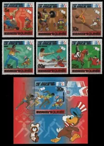 Guinea 1983 - Mi-Nr. 927-932 A & Block 51 A ** - MNH - Olympia Los Angeles - Bild 1 von 1