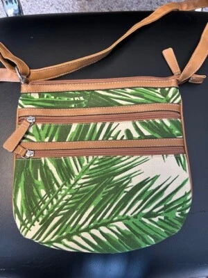 Bolso de mano para mujer Croft & Barrow tela estampado tropical Foto 1 de 2