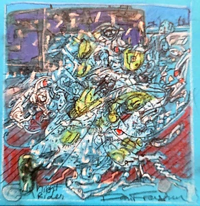 Surrealist Fantasy pastel drawing - Night Rider - Picture 1 of 1