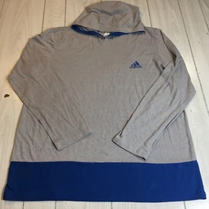 Adidas Shirt Go To Performance Tee Men’s 2X Climalite Hoodie Grey Lightweight - Picture 1 of 10