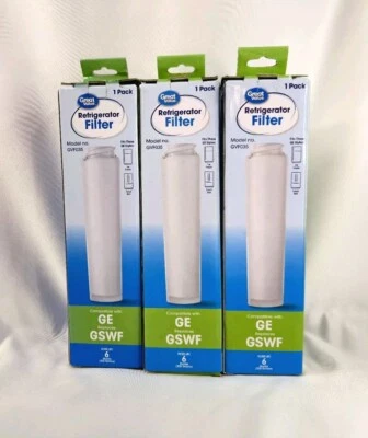3 Great Value Refrigerator Filter Model No. GE GSWF Replacement for GE Kenmore - Image 1 of 4
