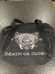 Sailor Jerry Canvas Death Or Glory Duffle Bag Black Zip - Picture 1 of 7