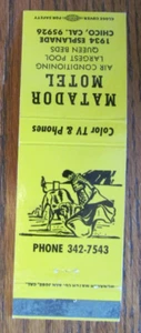 FUNDA TAURINA MATADOR MOTEL CHICO, CALIFORNIA MATCHCOVER -D21 - Imagen 1 de 1