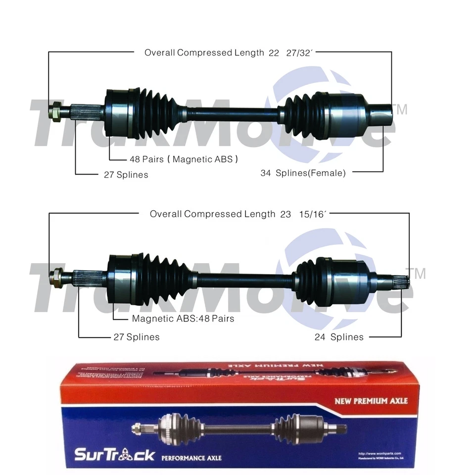 Juego SurTrack par de ejes delanteros CV para Dodge Magnum Charger Chrysler 300 AWD Foto 1 de 1