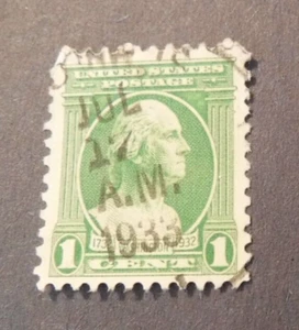 Scott# 705 , 1932, 1 Cent George Washington Stamp, Used - Picture 1 of 2